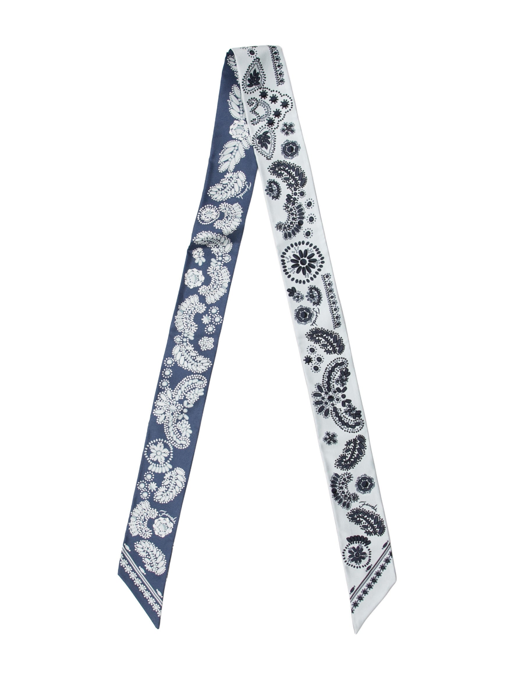 Fendi Silk Zucca FF Logo Scarf