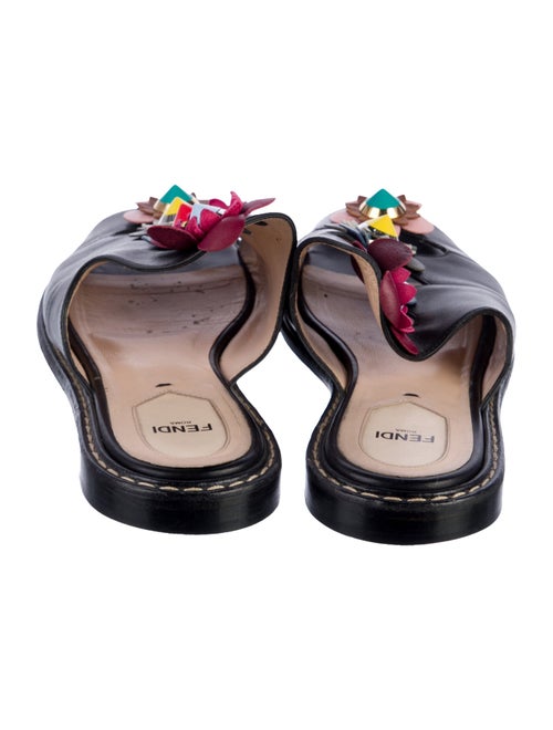 Fendi Leather Studded Accents Slides