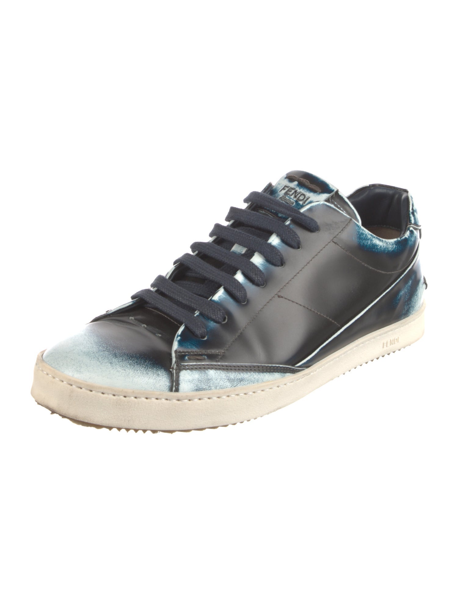 Fendi Leather Printed Sneakers