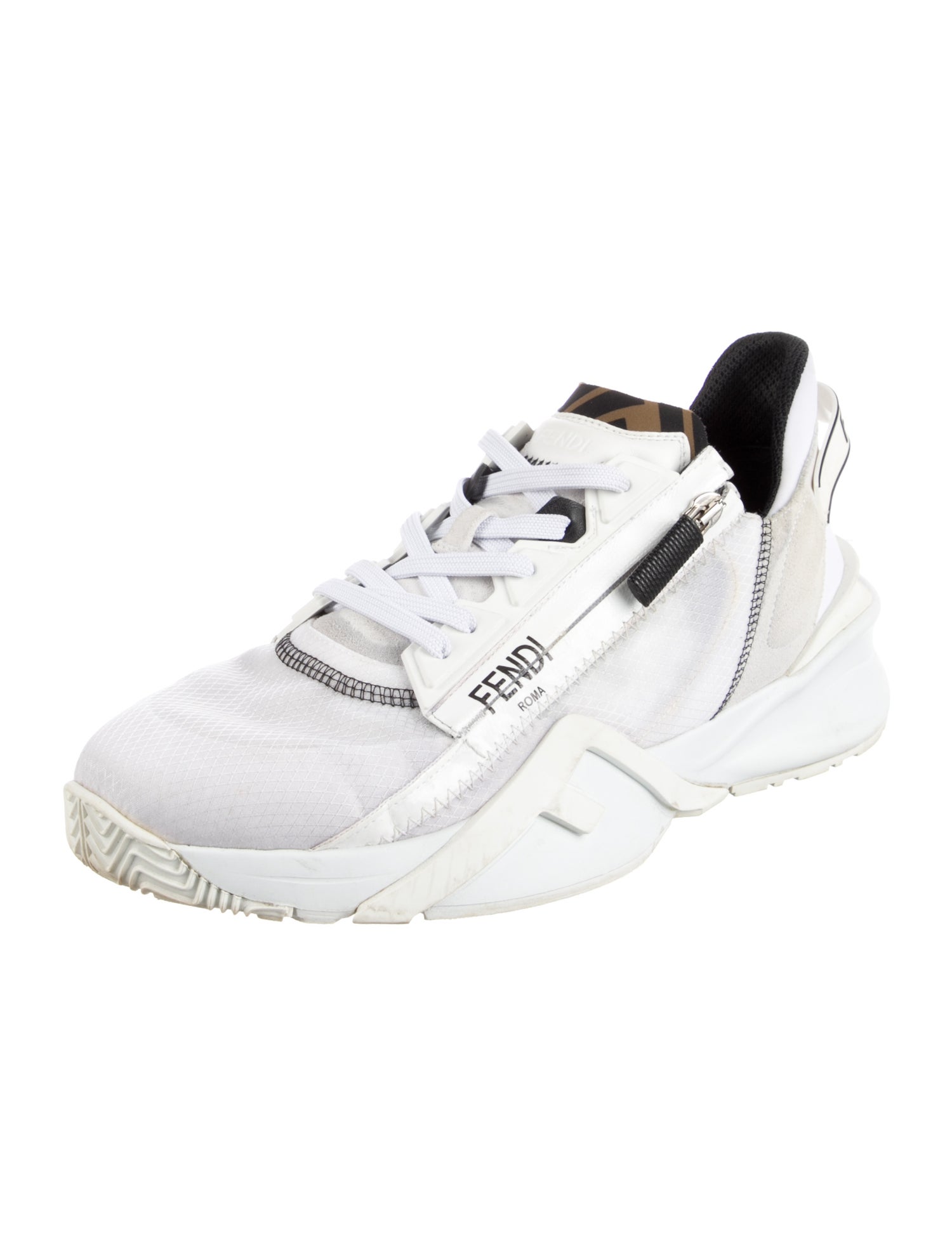 Fendi Zucca FF Logo Leather Sneakers