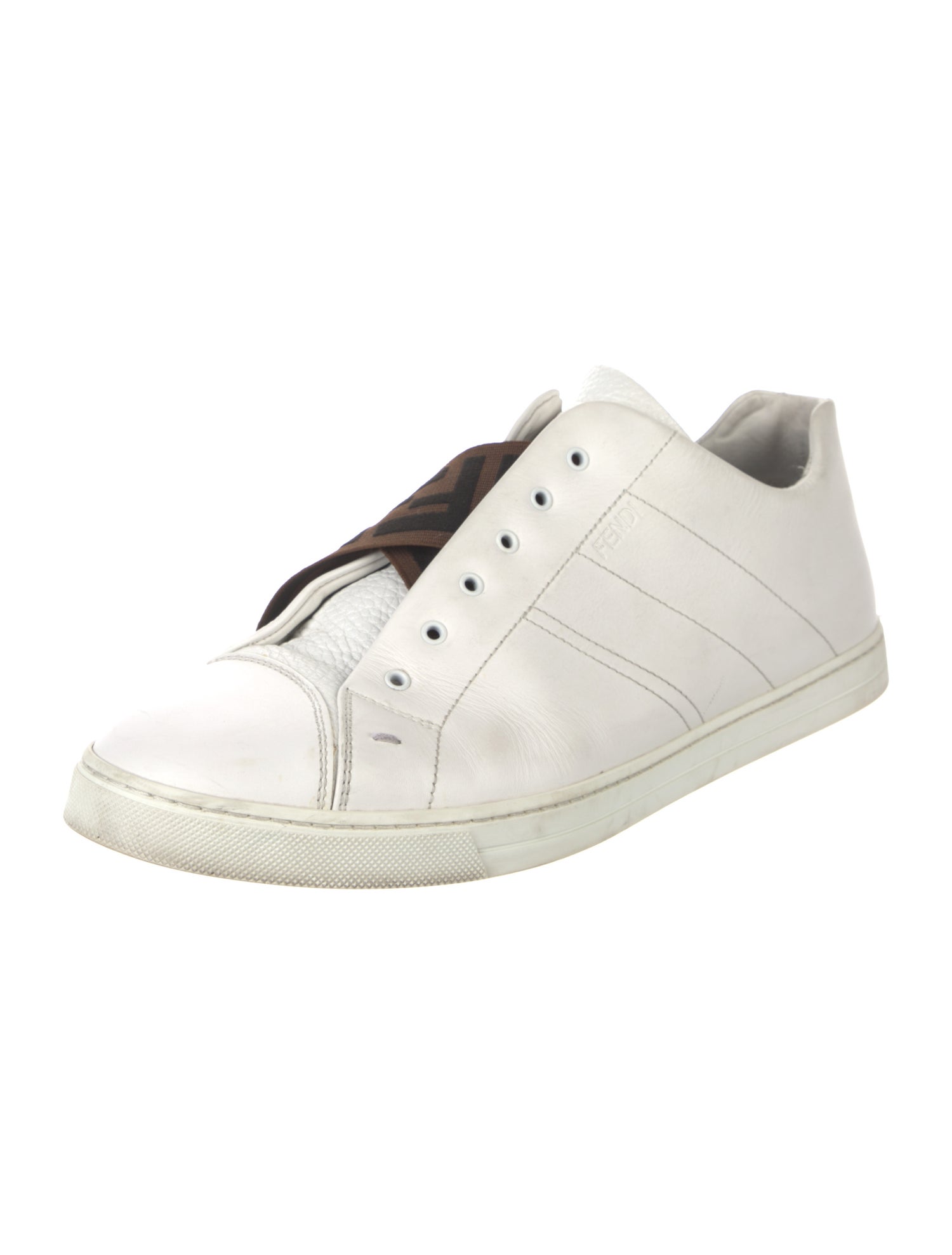 Fendi Zucca FF Logo Leather Sneakers