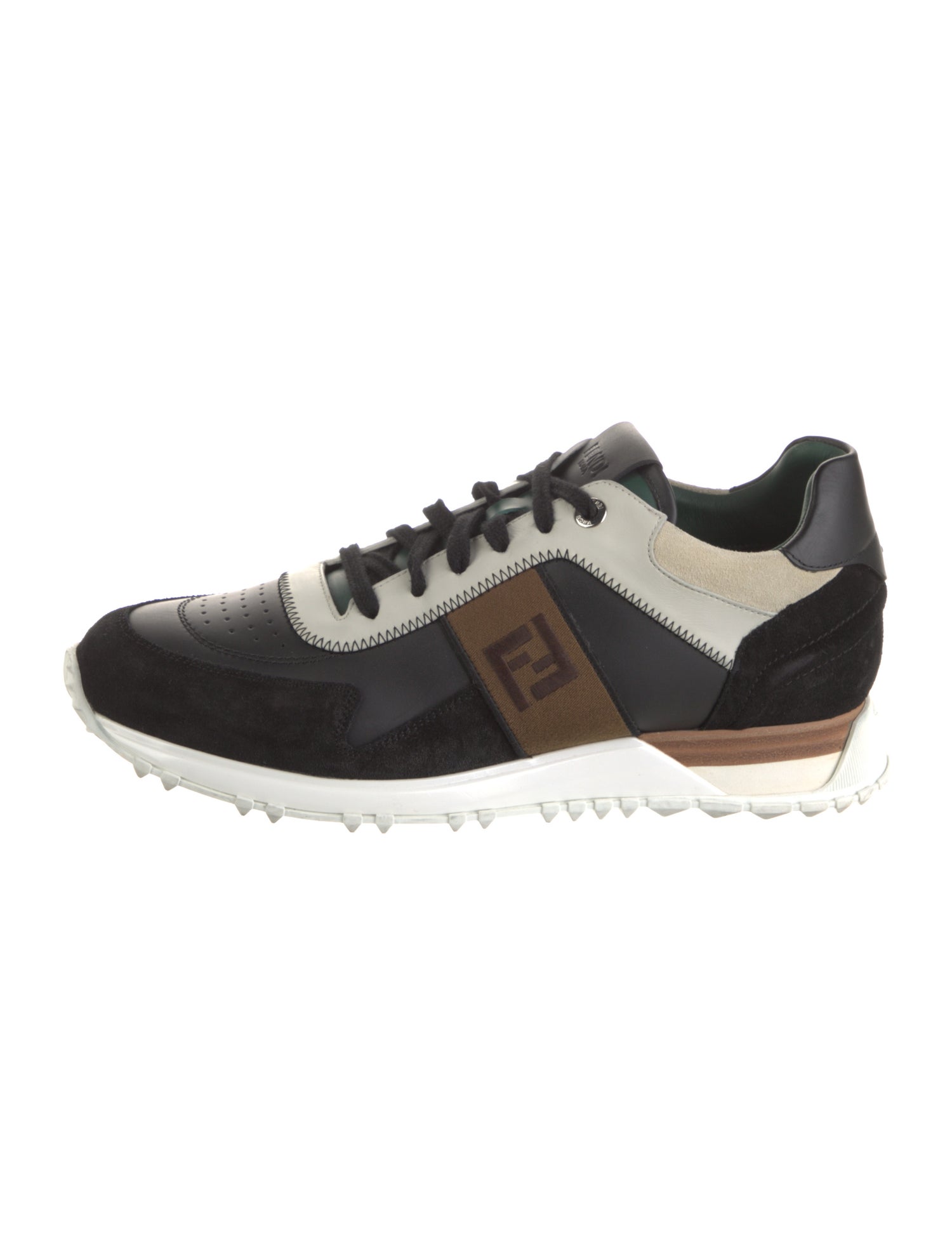 Fendi Zucca FF Logo Leather Sneakers
