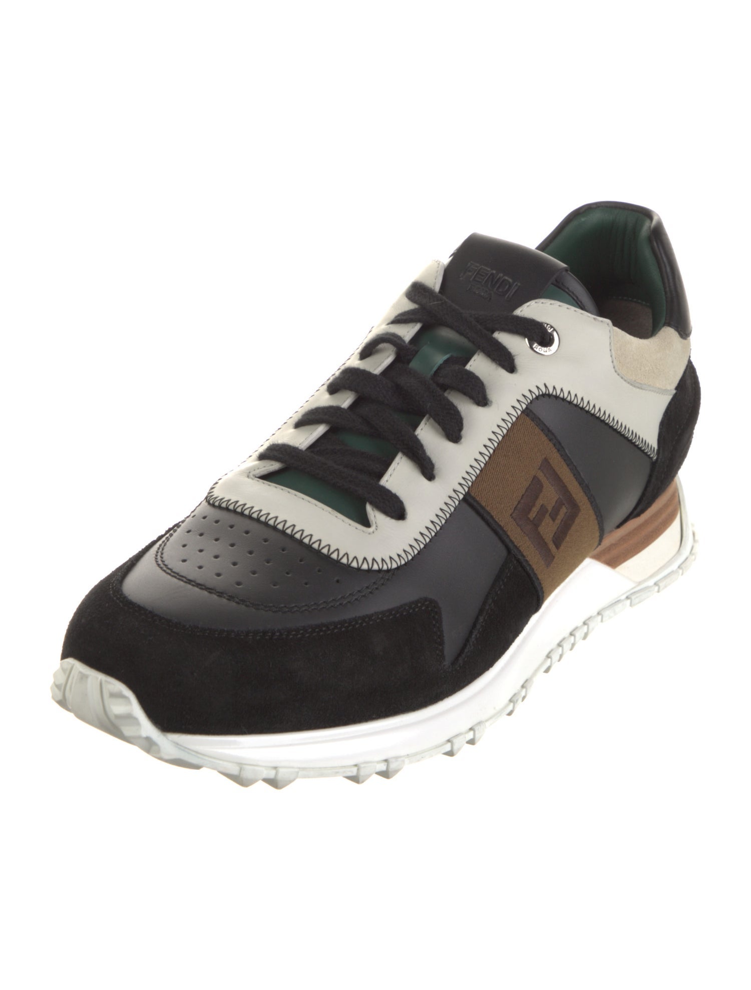 Fendi Zucca FF Logo Leather Sneakers