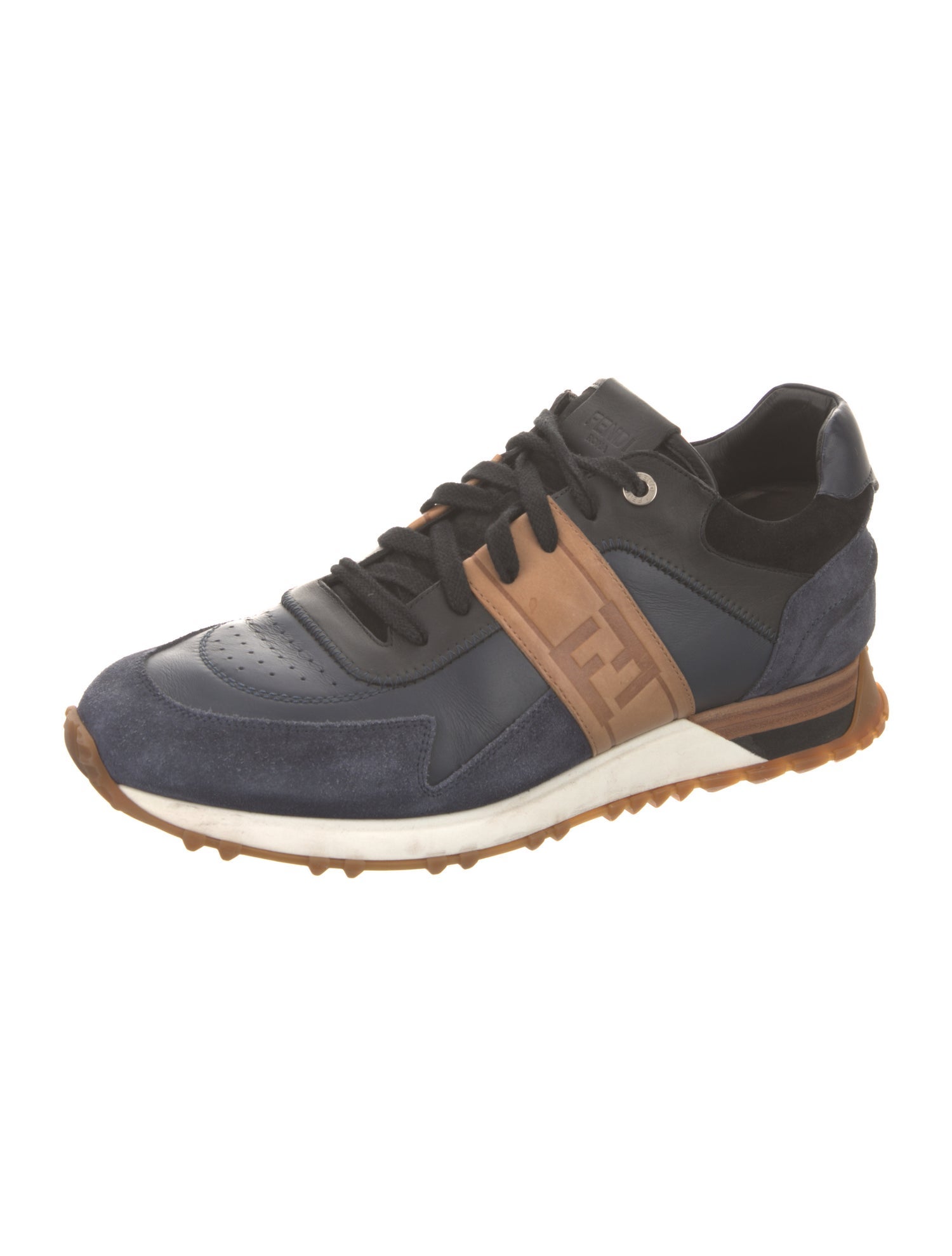 Fendi Zucca FF Logo Leather Sneakers