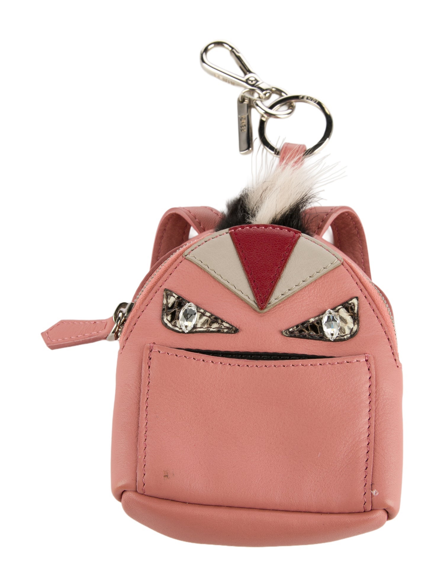 Fendi Leather Monster Backpack Keychain