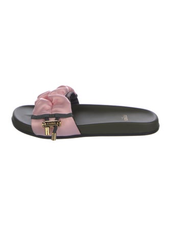Fendi Zucca FF Logo Satin Slides
