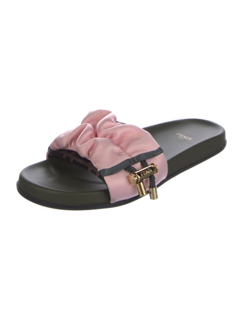 Fendi Zucca FF Logo Satin Slides