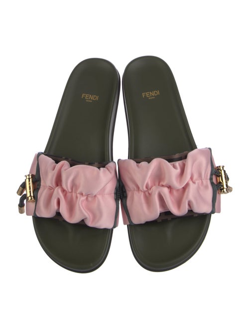 Fendi Zucca FF Logo Satin Slides