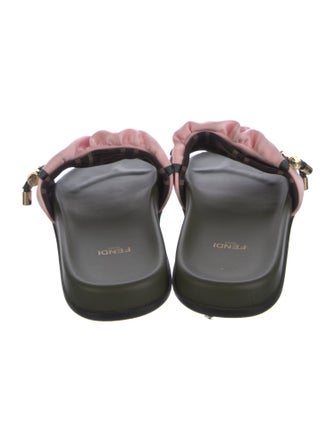 Fendi Zucca FF Logo Satin Slides