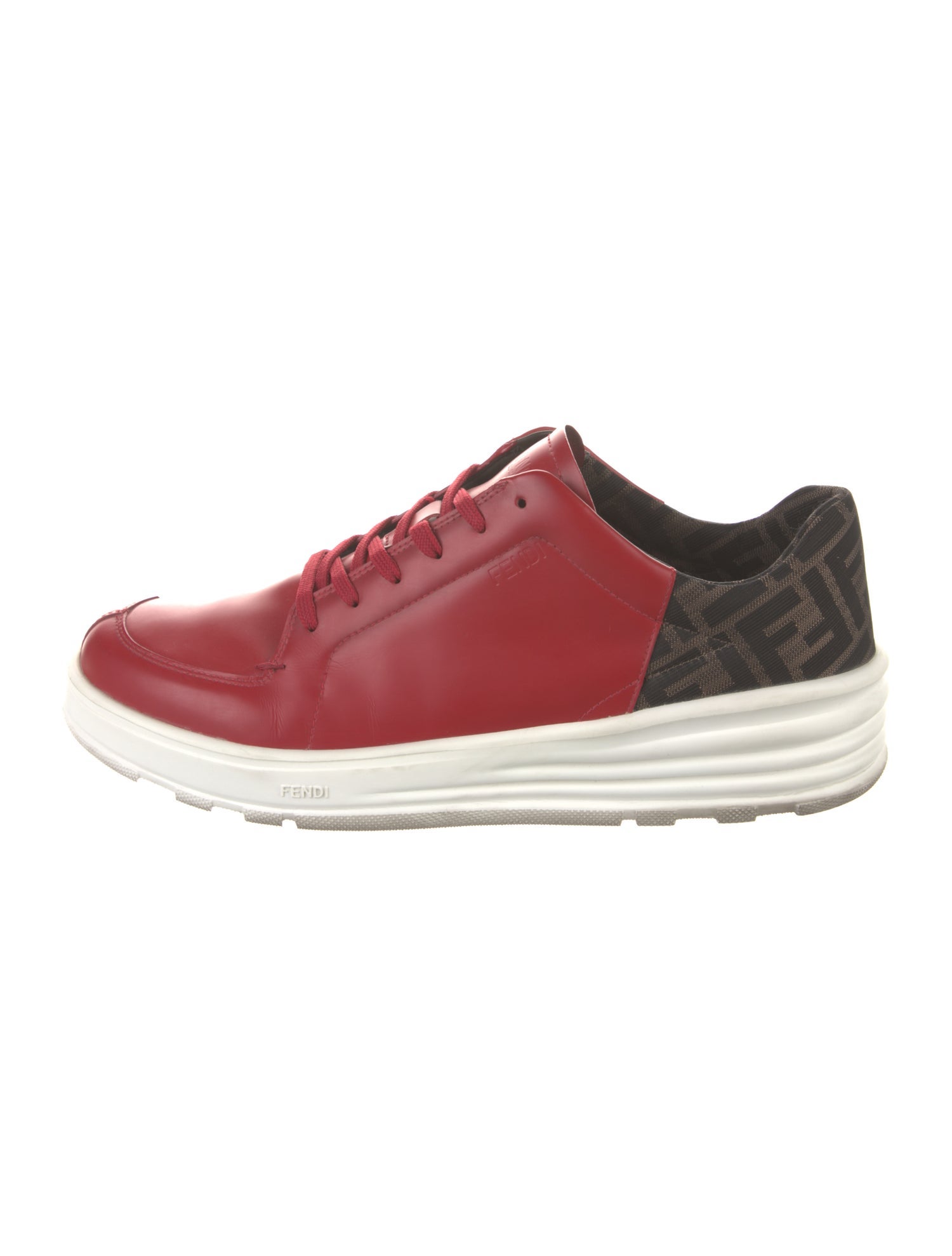 Fendi Zucca FF Logo Leather Sneakers