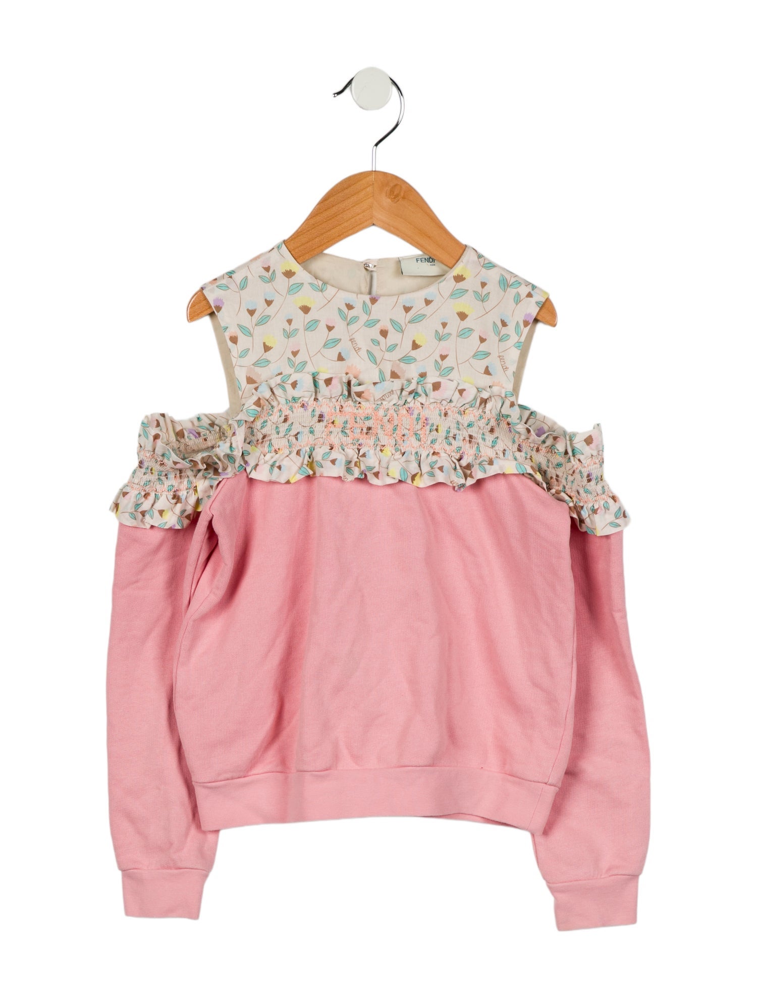 Fendi Girls' Ruffle Trim Sweatshirt