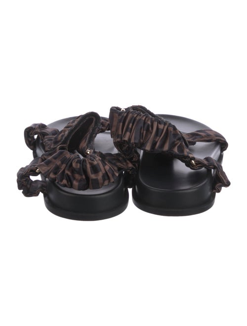 Fendi Zucca FF Logo Satin Gladiator Sandals