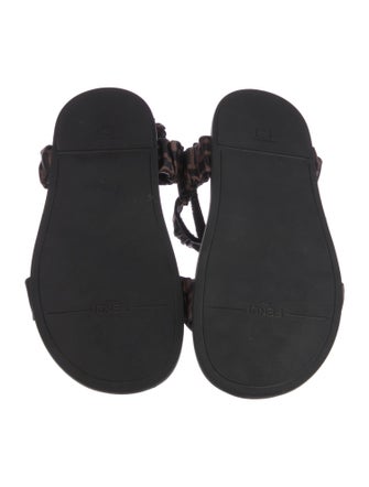 Fendi Zucca FF Logo Satin Gladiator Sandals
