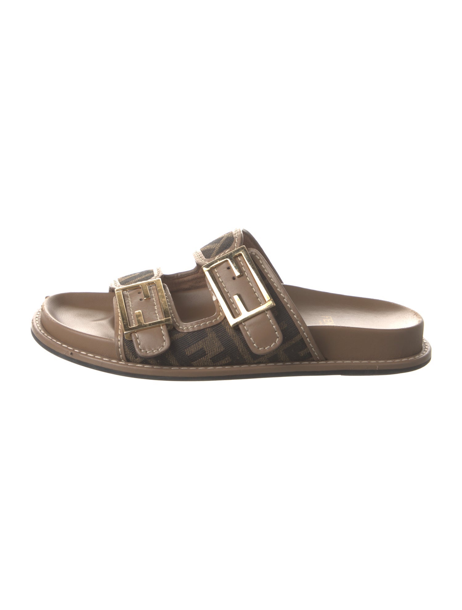 Fendi Zucca FF Logo Canvas Slides