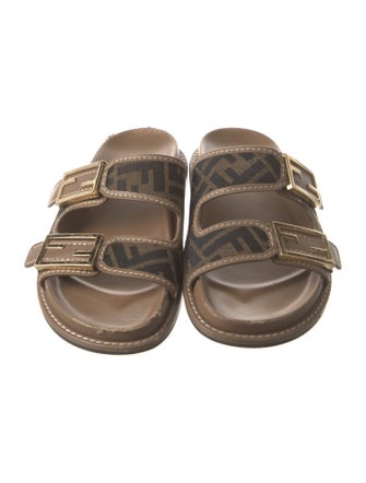 Fendi Zucca FF Logo Canvas Slides