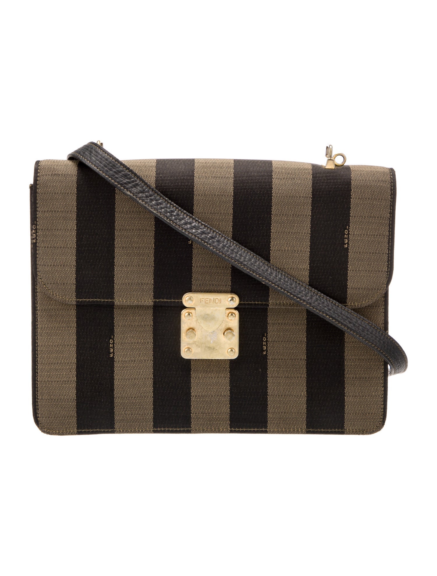 Fendi Pequin Shoulder Bag Vintage