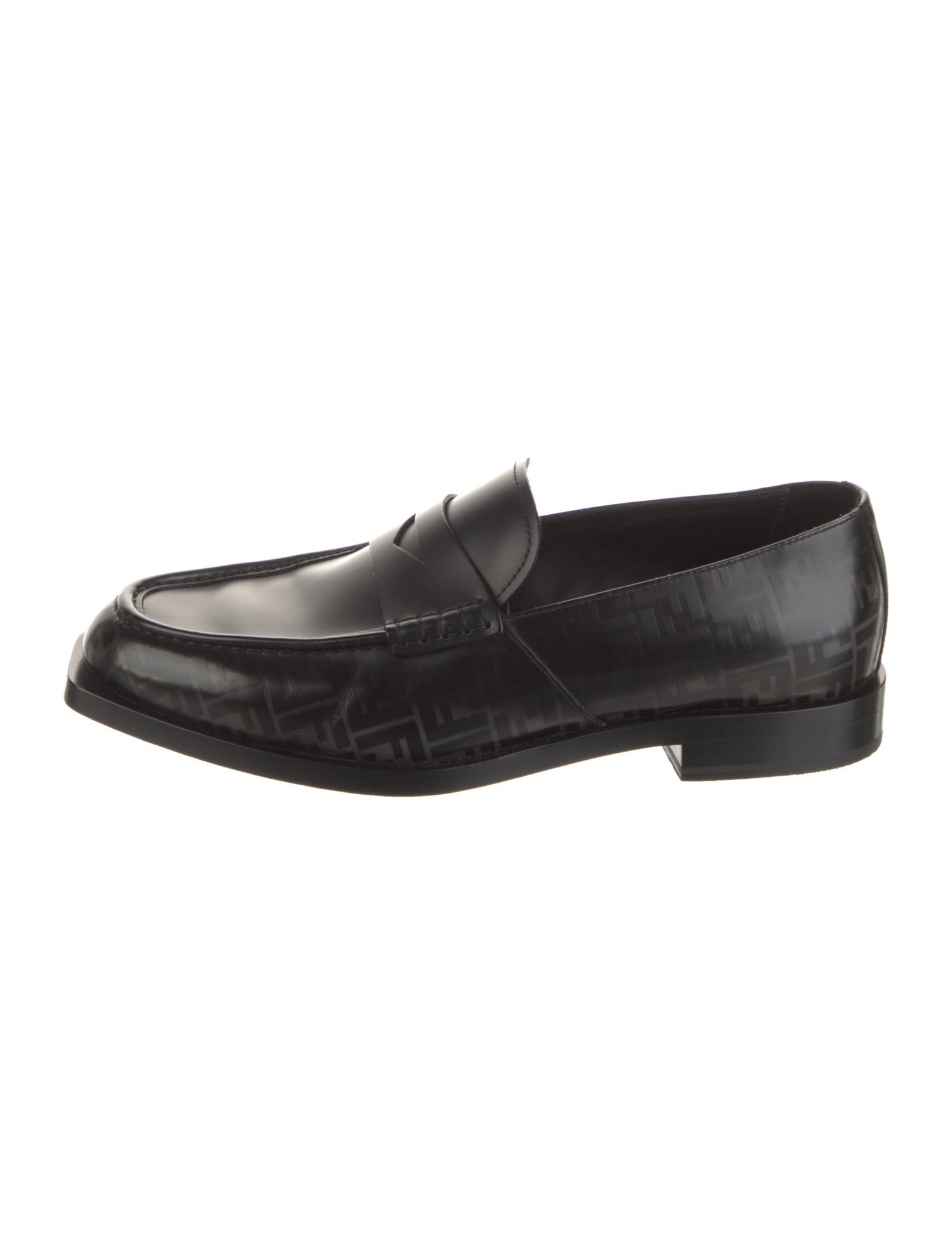 Fendi Zucca FF Logo Leather Dress Loafers