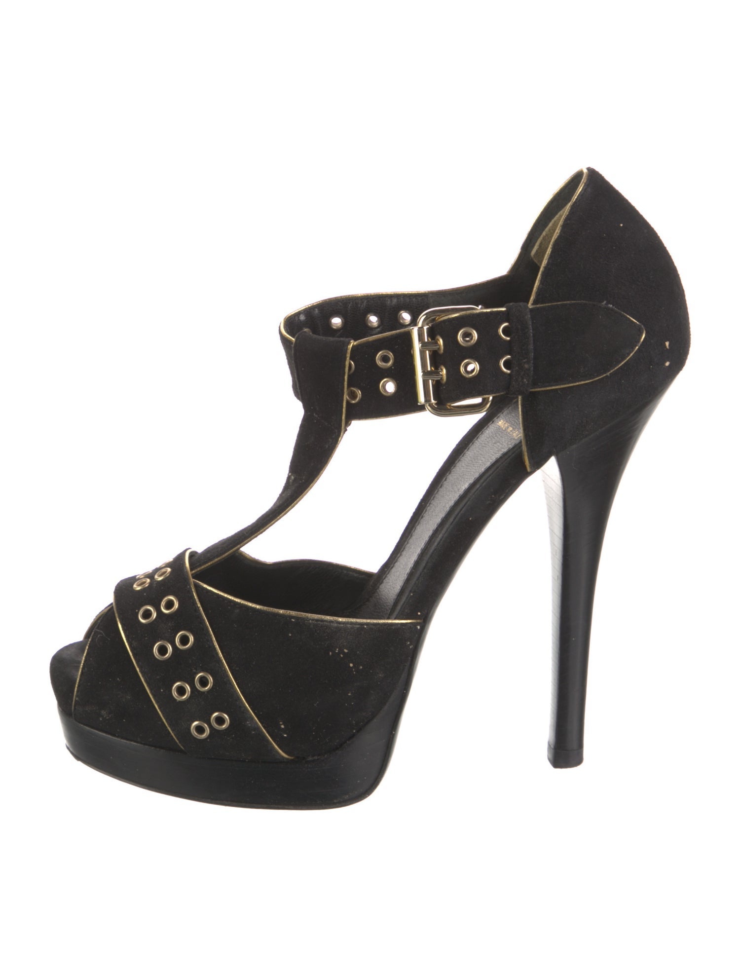 Fendi Suede T-Strap Pumps