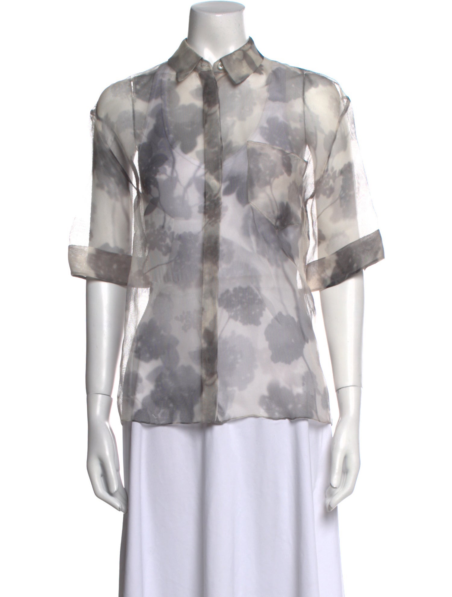 Fendi Silk Printed Button-Up Top