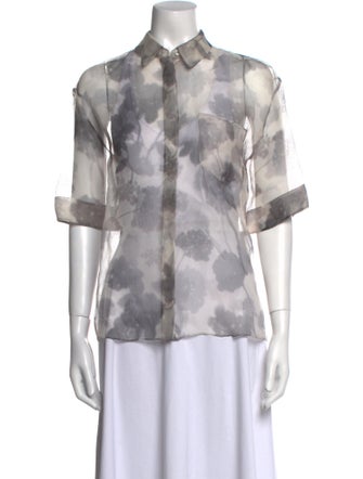 Fendi Silk Printed Button-Up Top