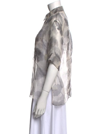 Fendi Silk Printed Button-Up Top