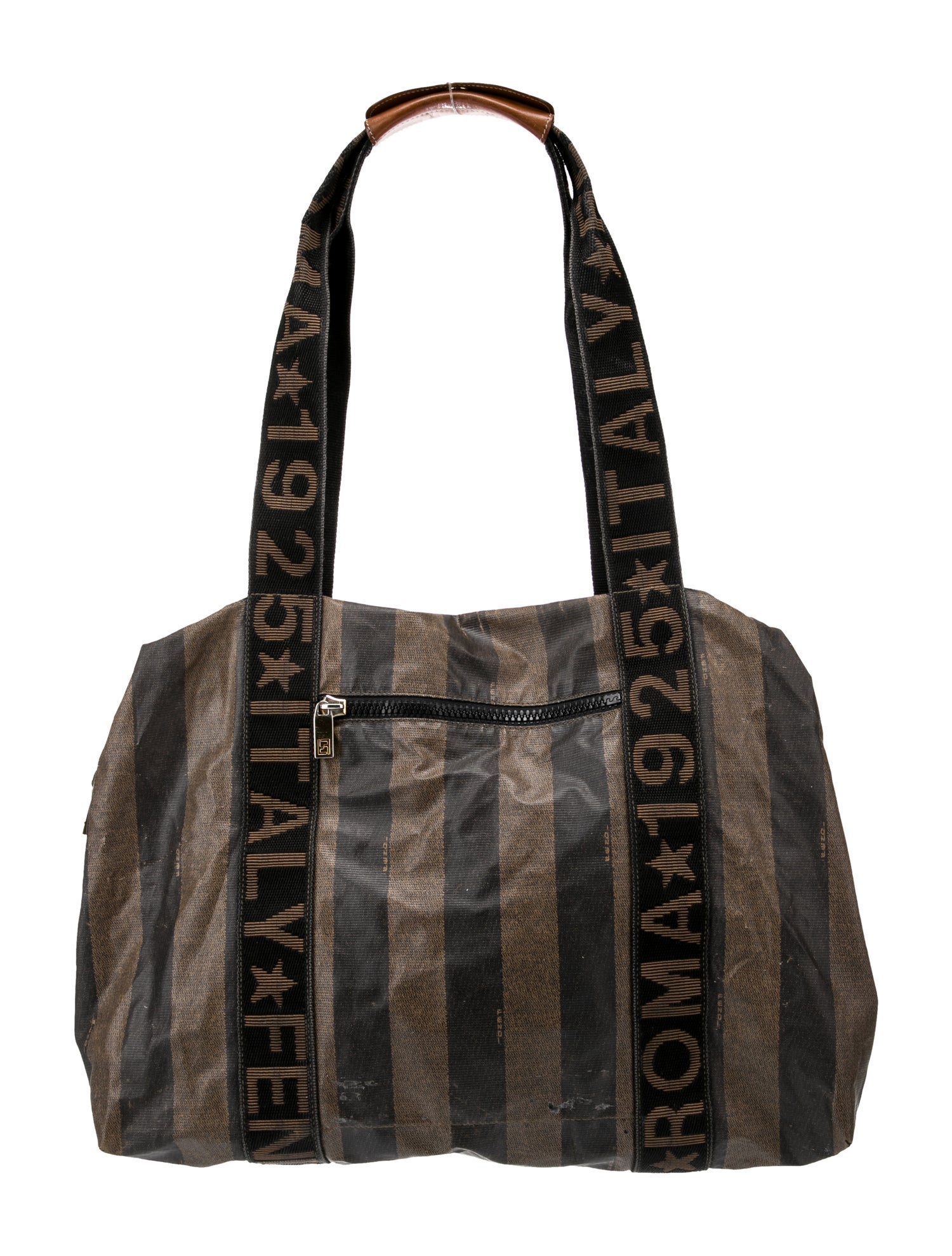 Fendi Pequin Shoulder Bag Vintage