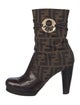 Fendi Zucca FF Logo Canvas Boots