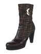 Fendi Zucca FF Logo Canvas Boots