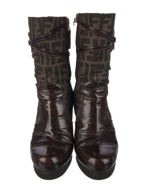 Fendi Zucca FF Logo Canvas Boots