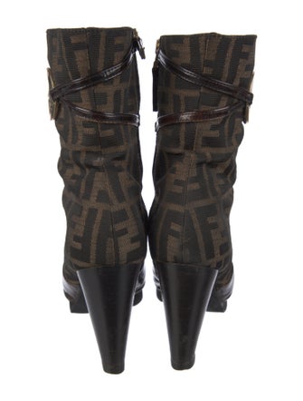 Fendi Zucca FF Logo Canvas Boots
