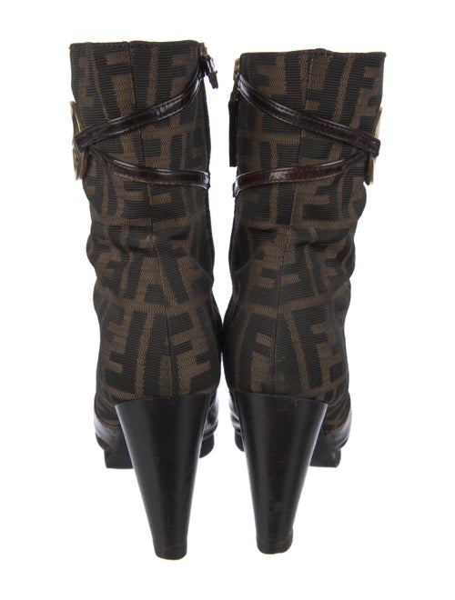 Fendi Zucca FF Logo Canvas Boots