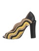 Fendi Raffia Colorblock Pattern Mules