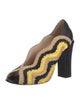 Fendi Raffia Colorblock Pattern Mules