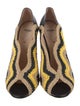 Fendi Raffia Colorblock Pattern Mules