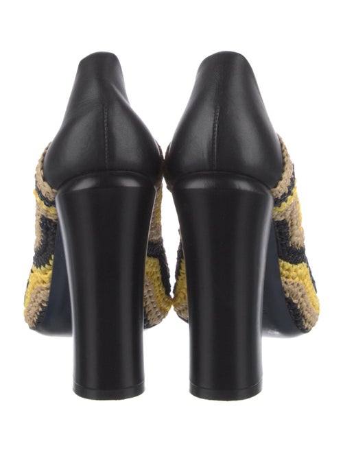 Fendi Raffia Colorblock Pattern Mules