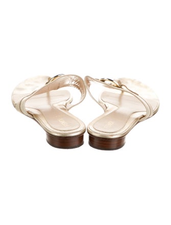 Fendi Zucca FF Logo Leather Slides