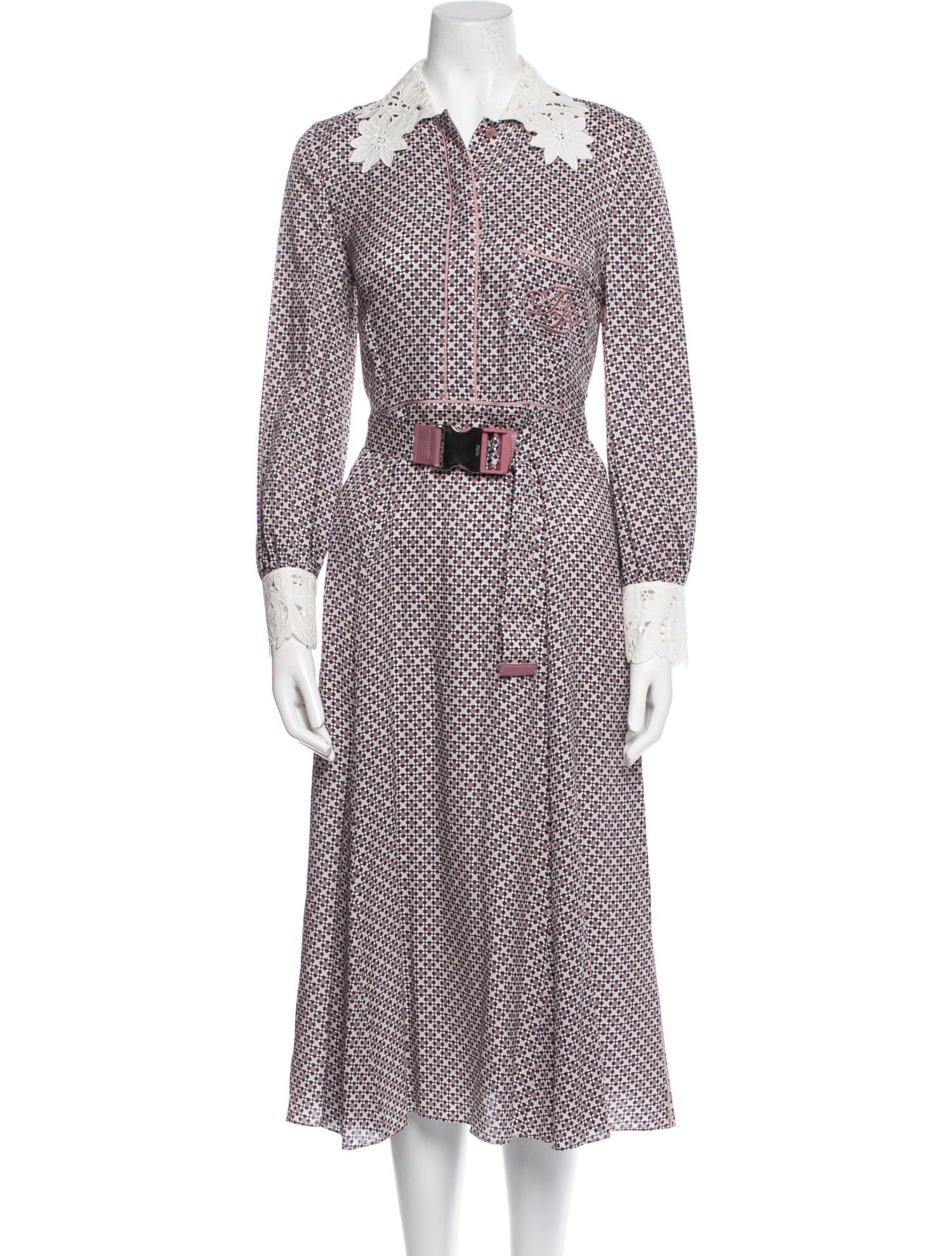 Fendi Silk Midi Length Dress w/ Tags