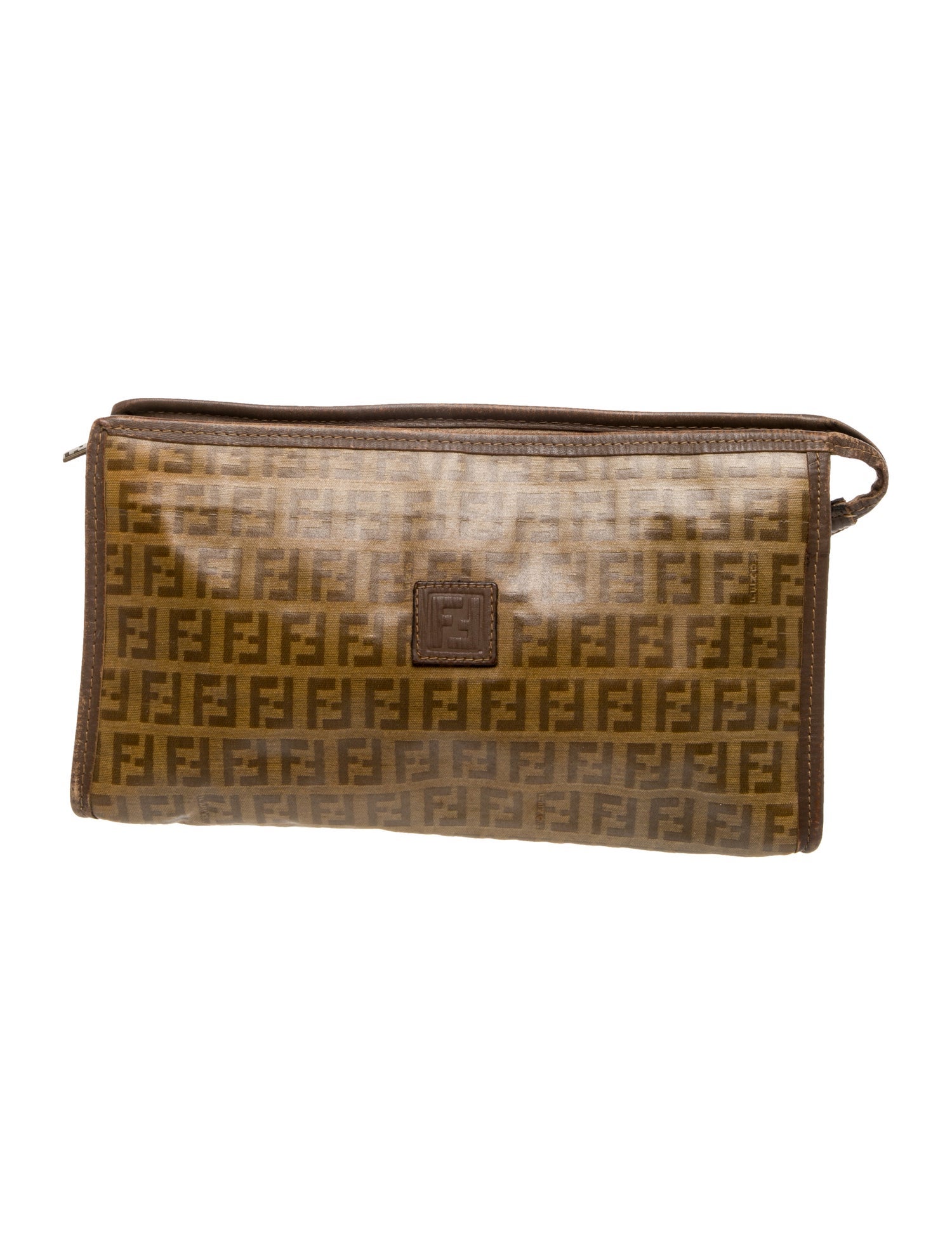 Fendi Zucchino FF FF Logo Clutch Small Vintage