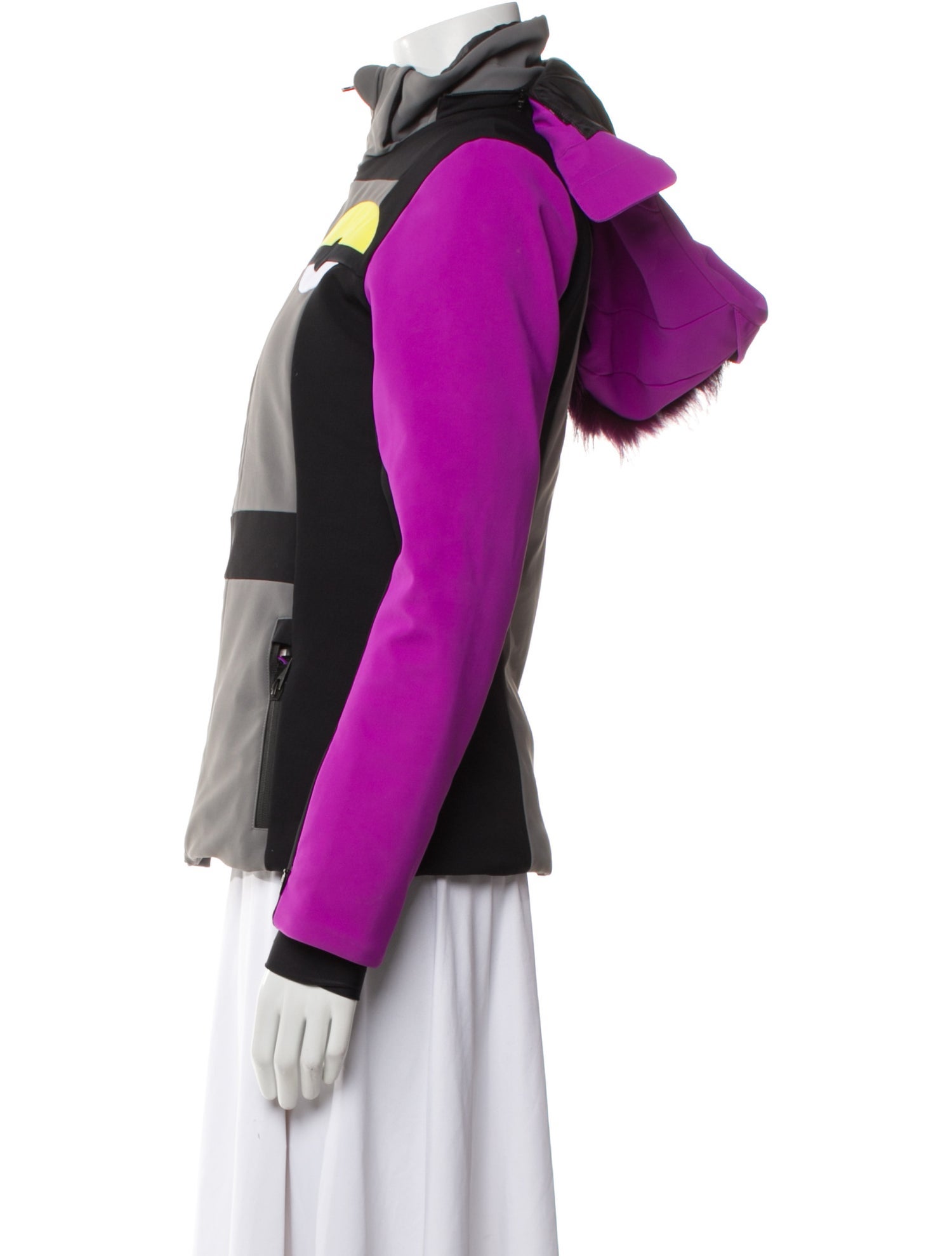 Fendi Colorblock Pattern Fur Jacket