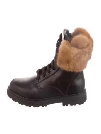 Fendi Leather Combat Boots