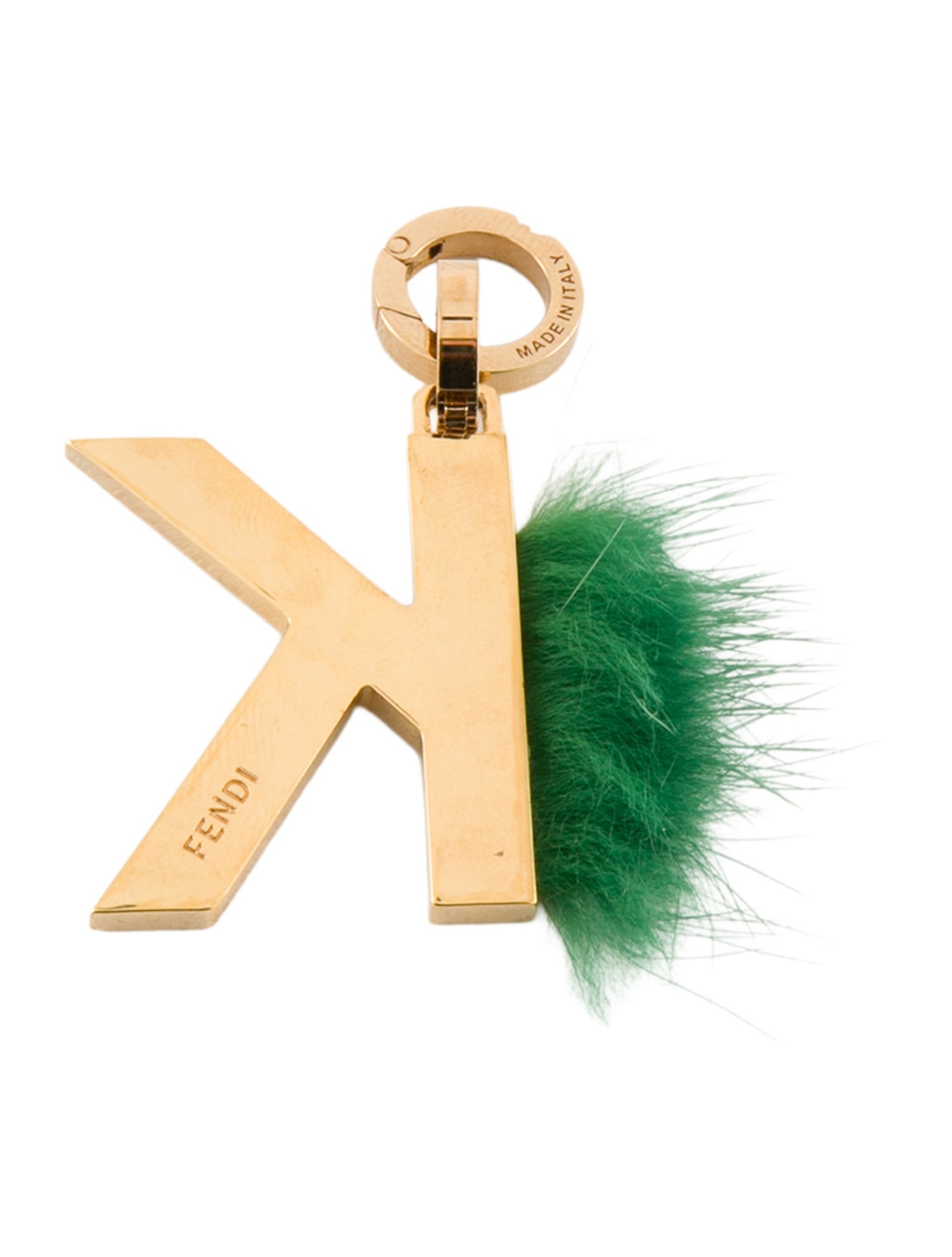 Fendi Fendi Fur ABClick Letter K Charm w/ Tags