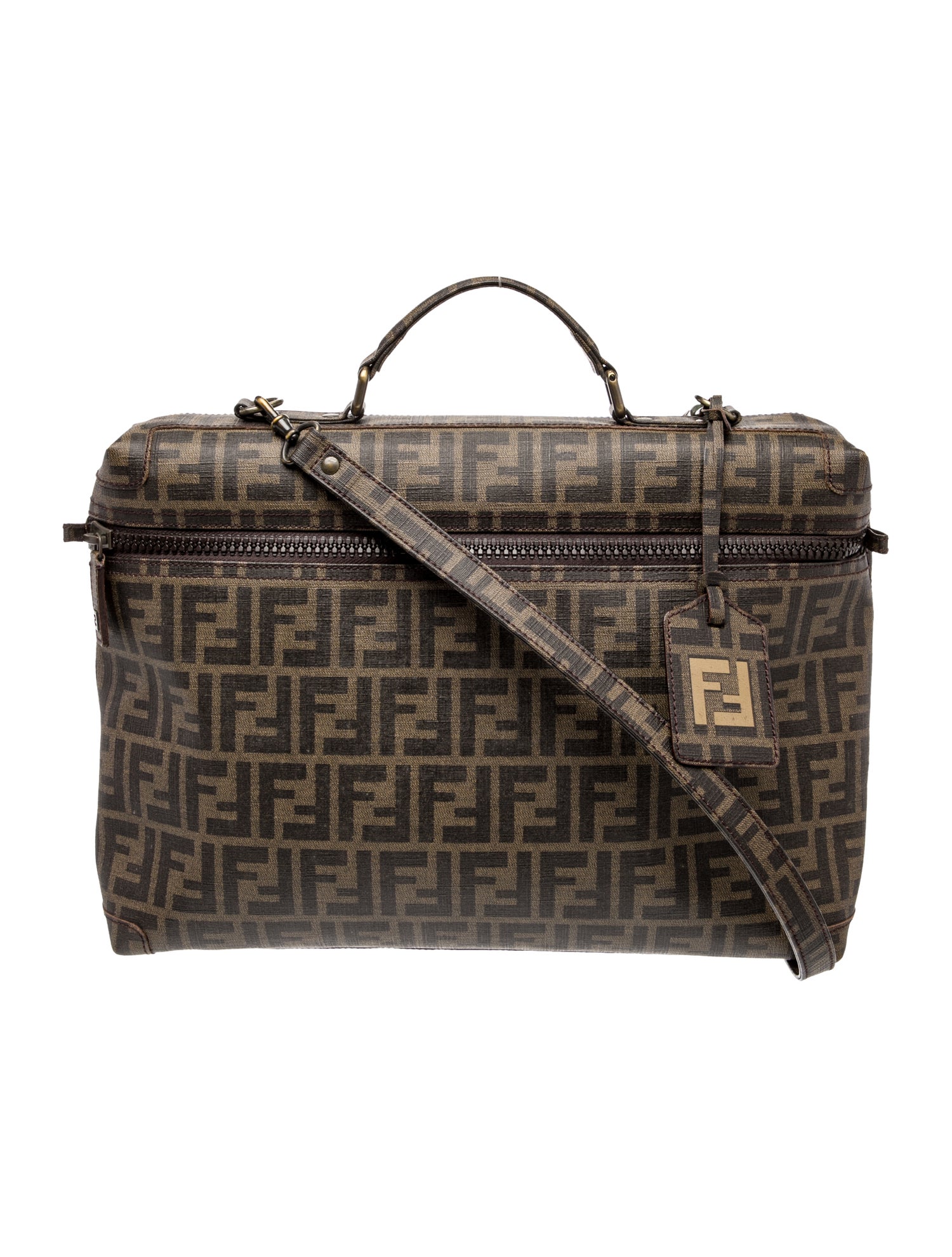 Fendi Zucca FF Messenger Bag Vintage