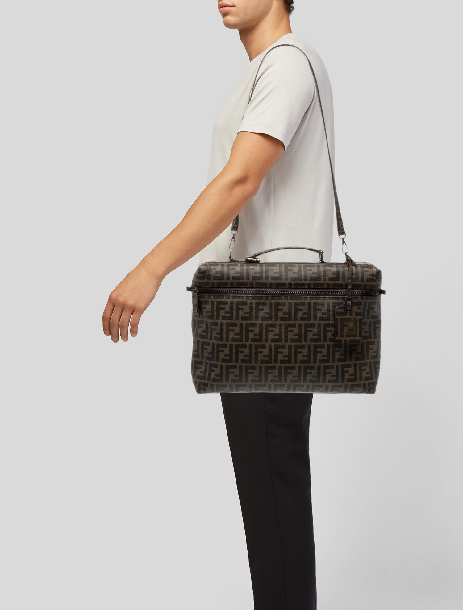 Fendi Zucca FF Messenger Bag Vintage