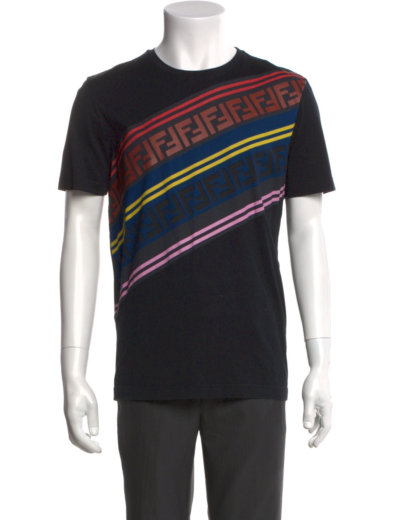 Fendi Zucca FF Logo Striped T-Shirt