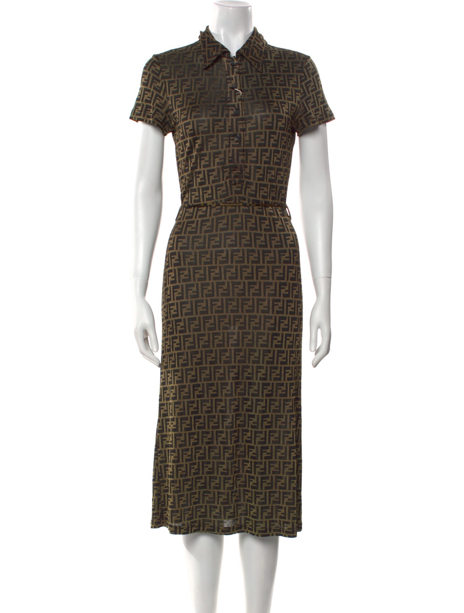 Fendi Printed Midi Length Dress