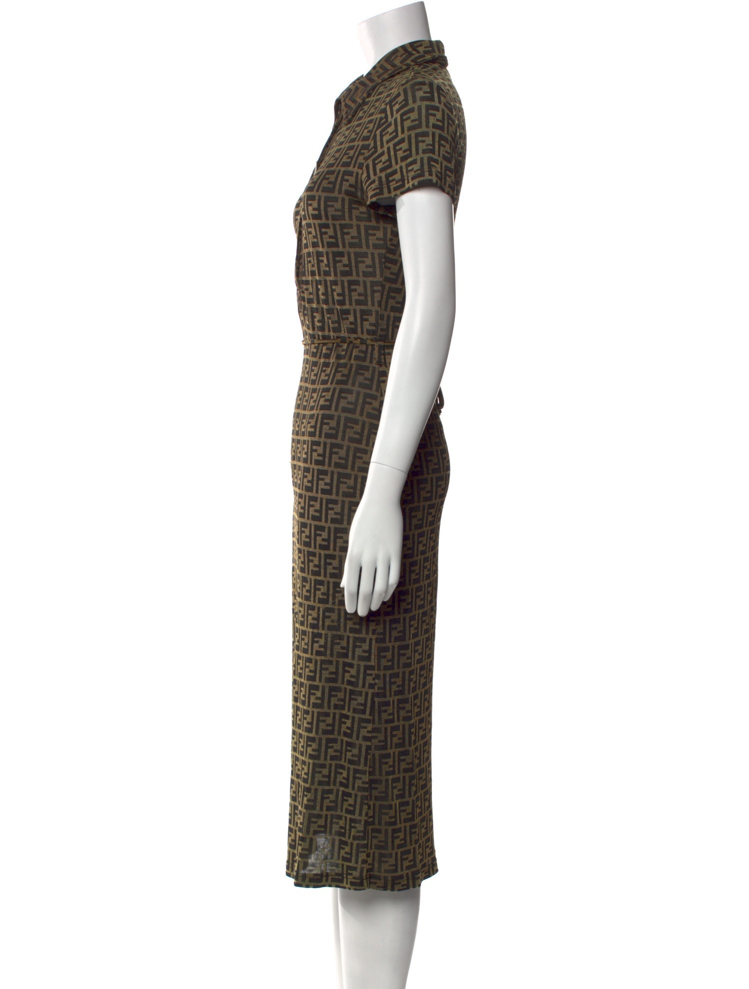 Fendi Printed Midi Length Dress
