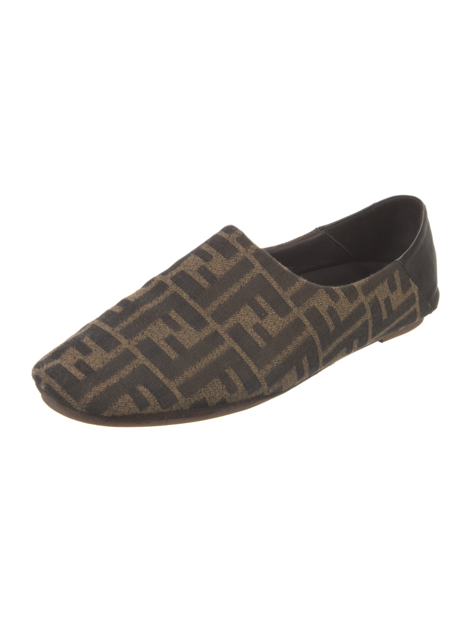 Fendi Zucca FF Logo Canvas Flats