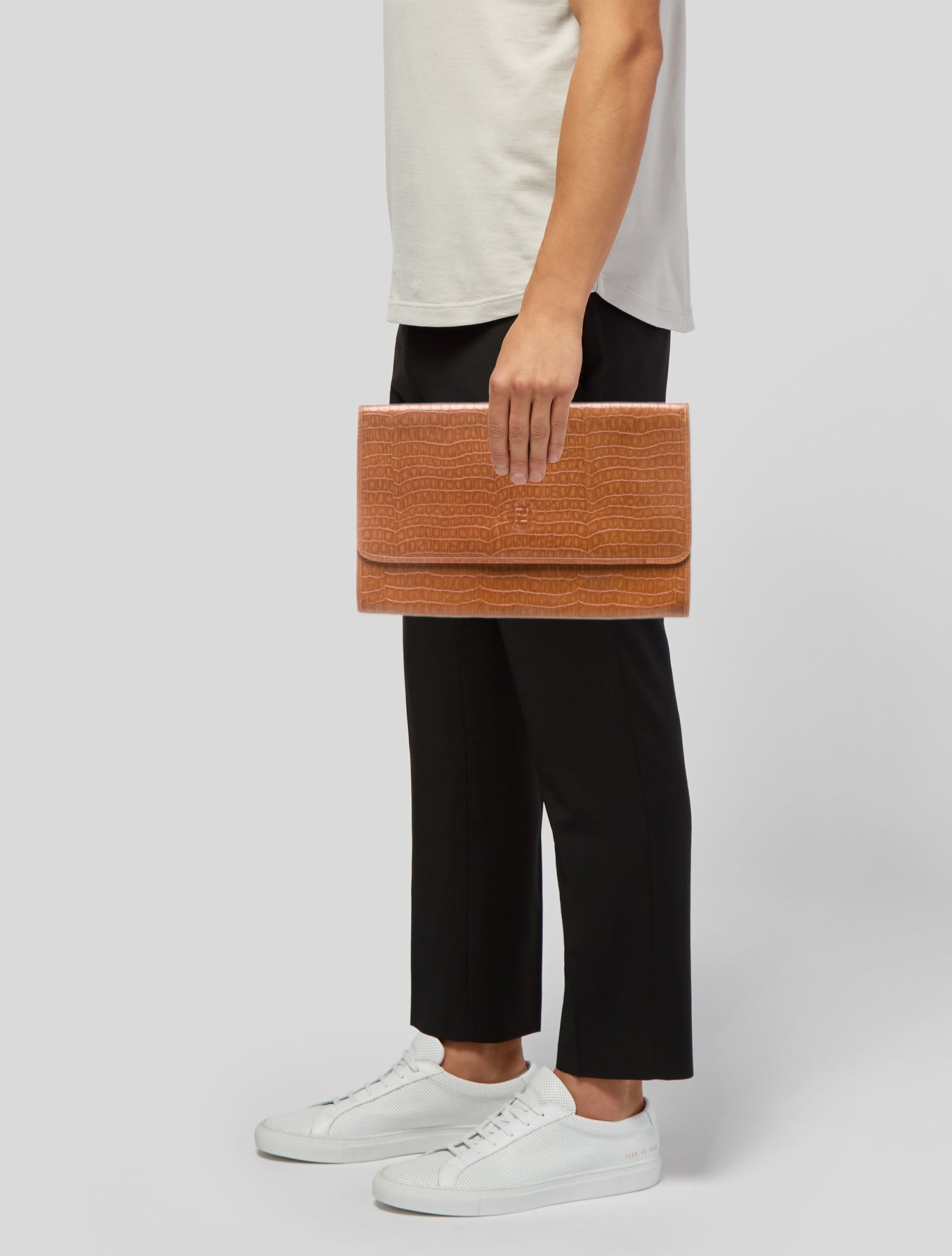 Fendi Embossed Leather Clutch
