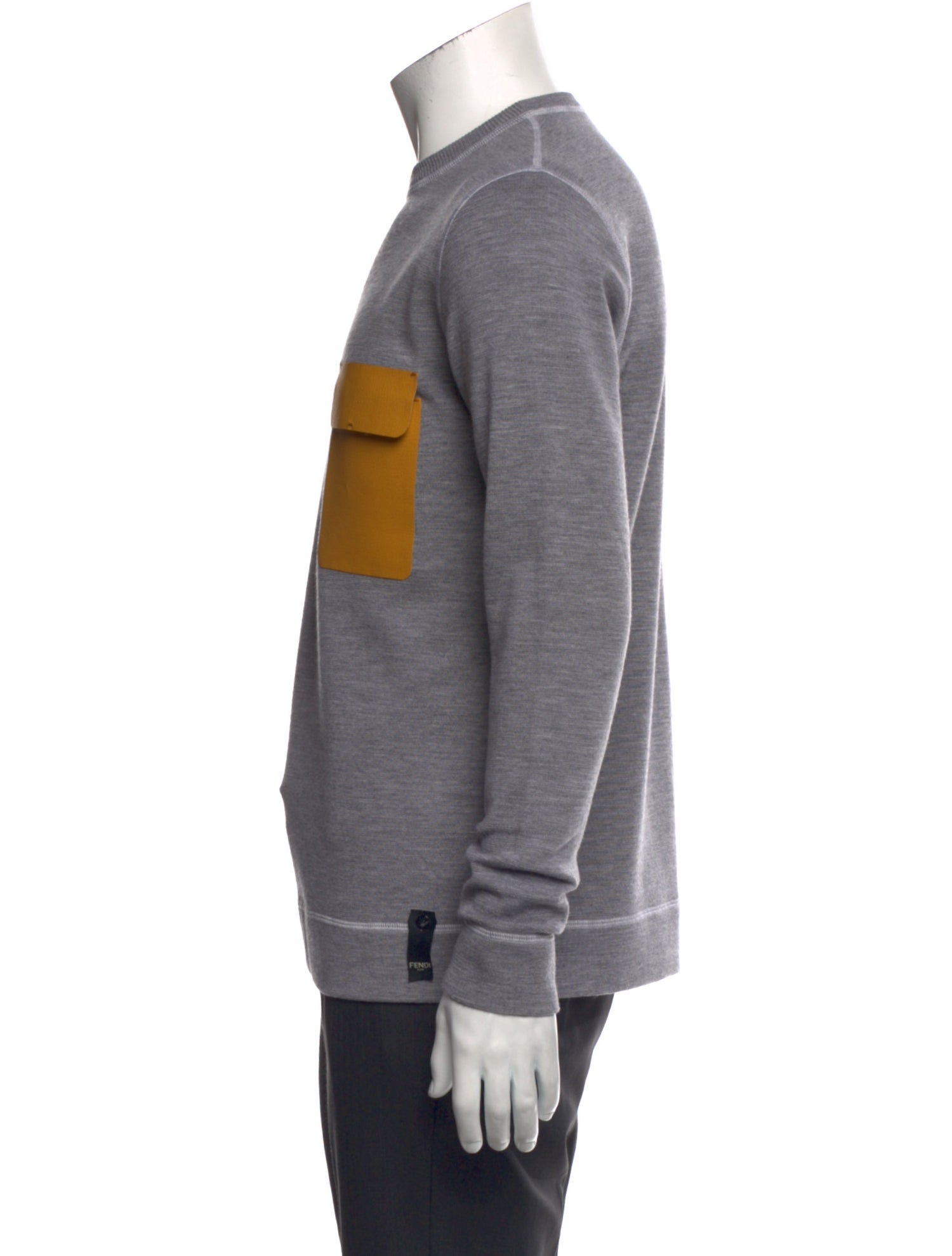 Fendi Virgin Wool Colorblock Pattern Pullover