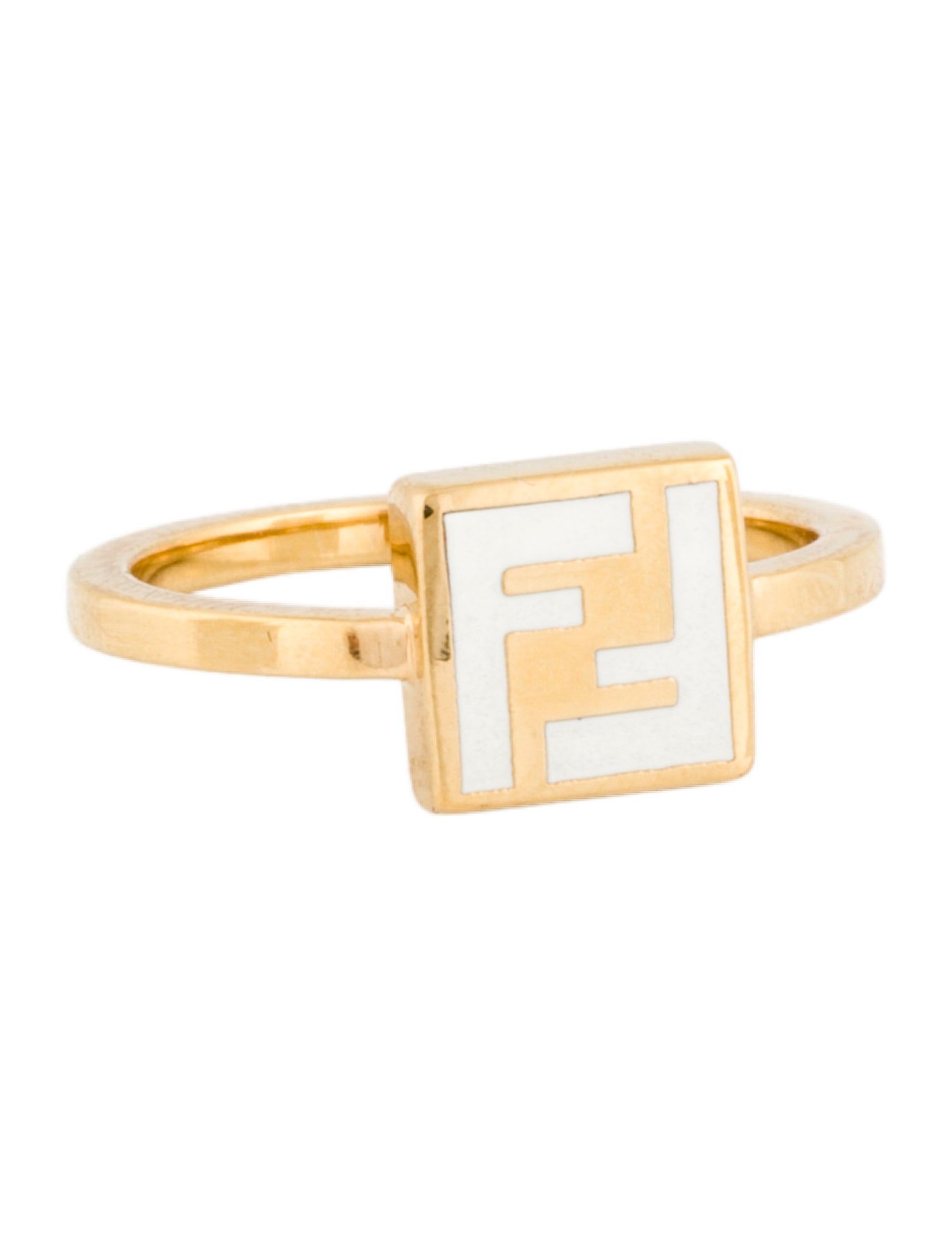 Fendi Enamel Logo Cocktail Ring